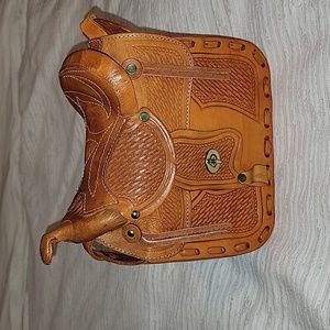 NWOT Tan Leather Western Saddle Purse Handbag